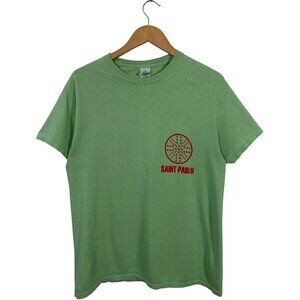 Kanye West 2016 Saint Pablo Double-sided Tour Short Sleeve Tee Green mens Medium